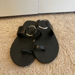ASOS black sandals size 6w